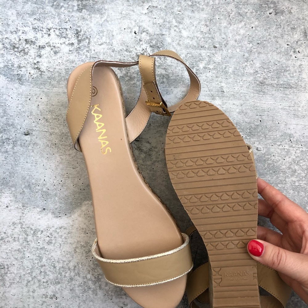 New Kaanas Platform Cork Metallic Sandals - Picture 4 of 6